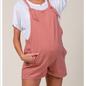 Maternity peach romper
